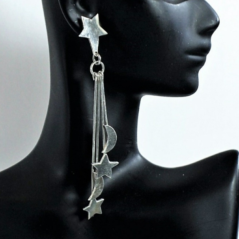 Vintage Sterling Mexico Celestial Dangle E…